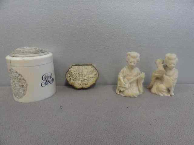 Appraisal: Lot of Assorted Ivories Includes two geishas - tip of