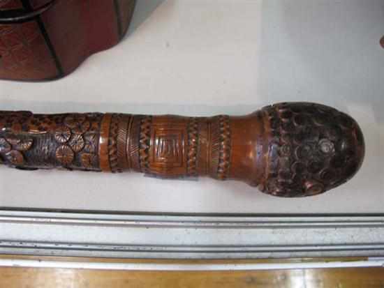 Appraisal: JAPANESE BAMBOO CARVED WALKING STICK