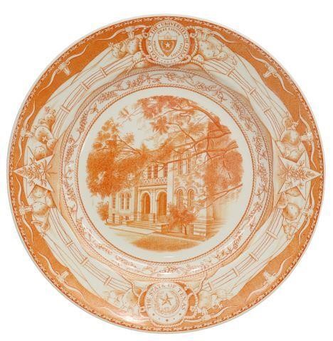 Appraisal: Wedgwood commemorative University of Texas plate burnt orange on a