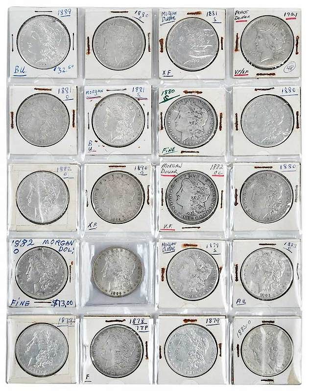 Appraisal: Various Date Circulated Silver Dollars Morgan Peace highlights include -CC