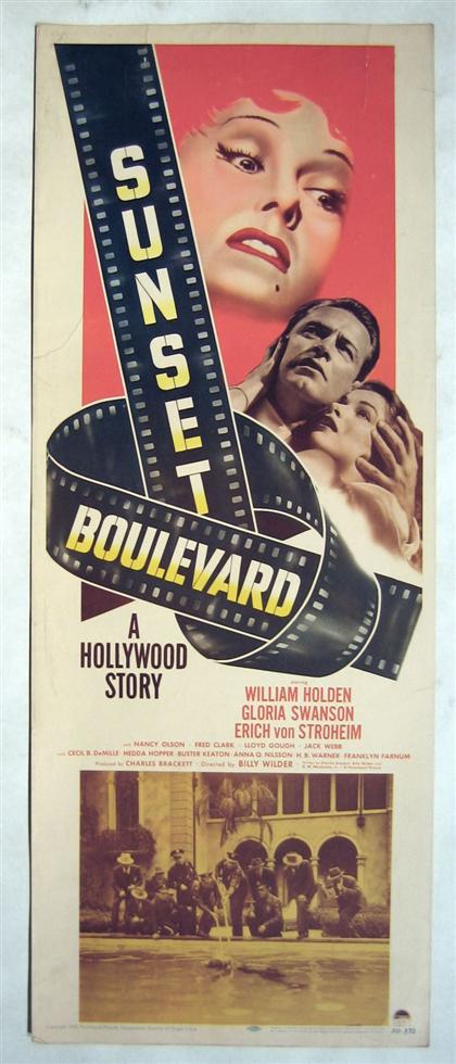 Appraisal: piece Movie Poster Sunset Boulevard Paramount Color litho insert format