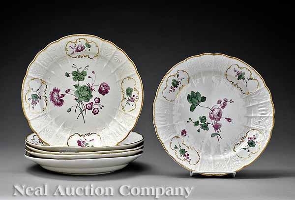 Appraisal: A Set of Six Bavarian Porcelain Soup Plates th c