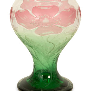 Appraisal: A Wheel Carved Cameo Glass Vase Circa with Tiffany Company