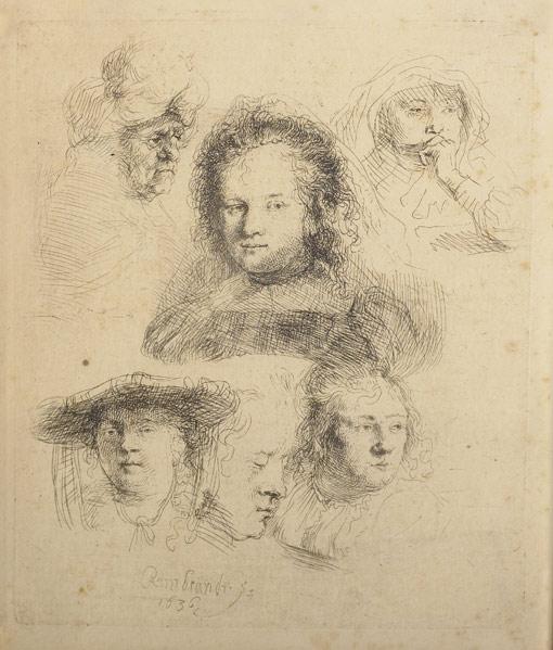 Appraisal: REMBRANDT HARMENSZOON VAN RIJN Dutch - Studies of the Heads