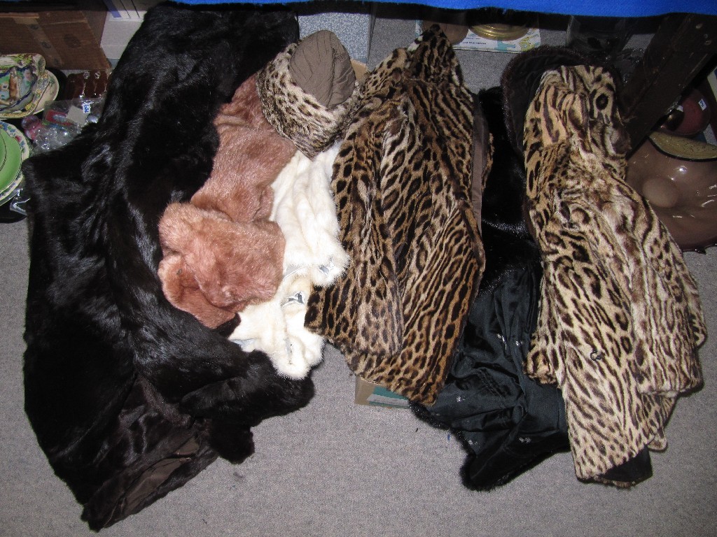 Appraisal: Two boxes of fur coats and jackets including Ocelot white