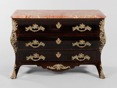 Appraisal: Louis XV Style Bomb Commode Spanish th century set with