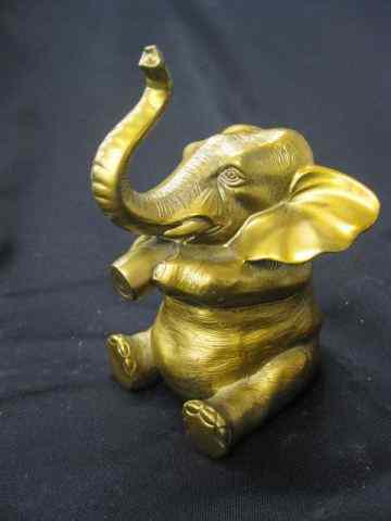 Appraisal: Bronzed Deco Elephant Cigarette Holder hinged top holds a pack