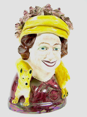 Appraisal: Richard Parrington 'Elizabeth Rose' a ceramic caricature portrait bust of