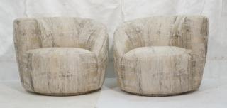 Appraisal: Pr Decorator Mid Century Lounge Chairs Sloped Ba Pr Decorator