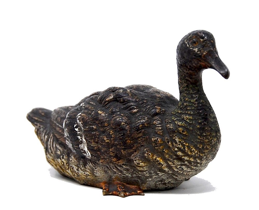 Appraisal: Cold Painted Vienna Bronze Goose Vienna Bronze Goose Packaging Insurance