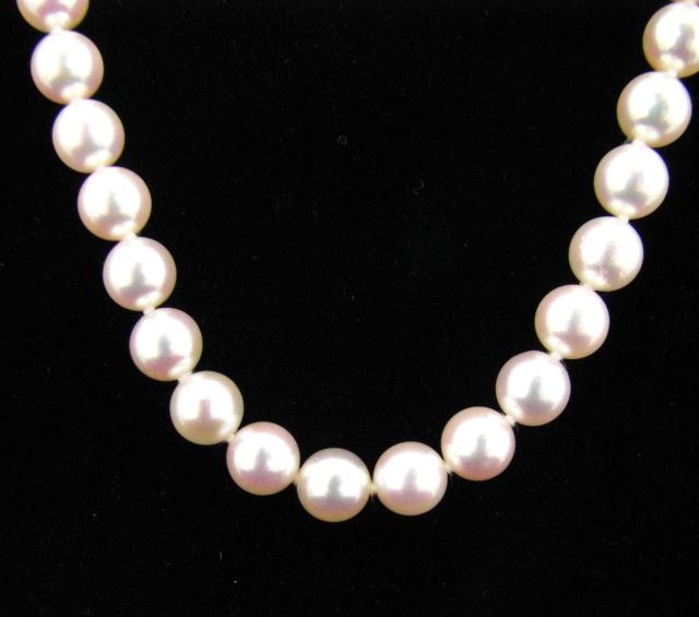 Appraisal: Mikimoto Blue Lagoon Pearl Necklace '' strand mm