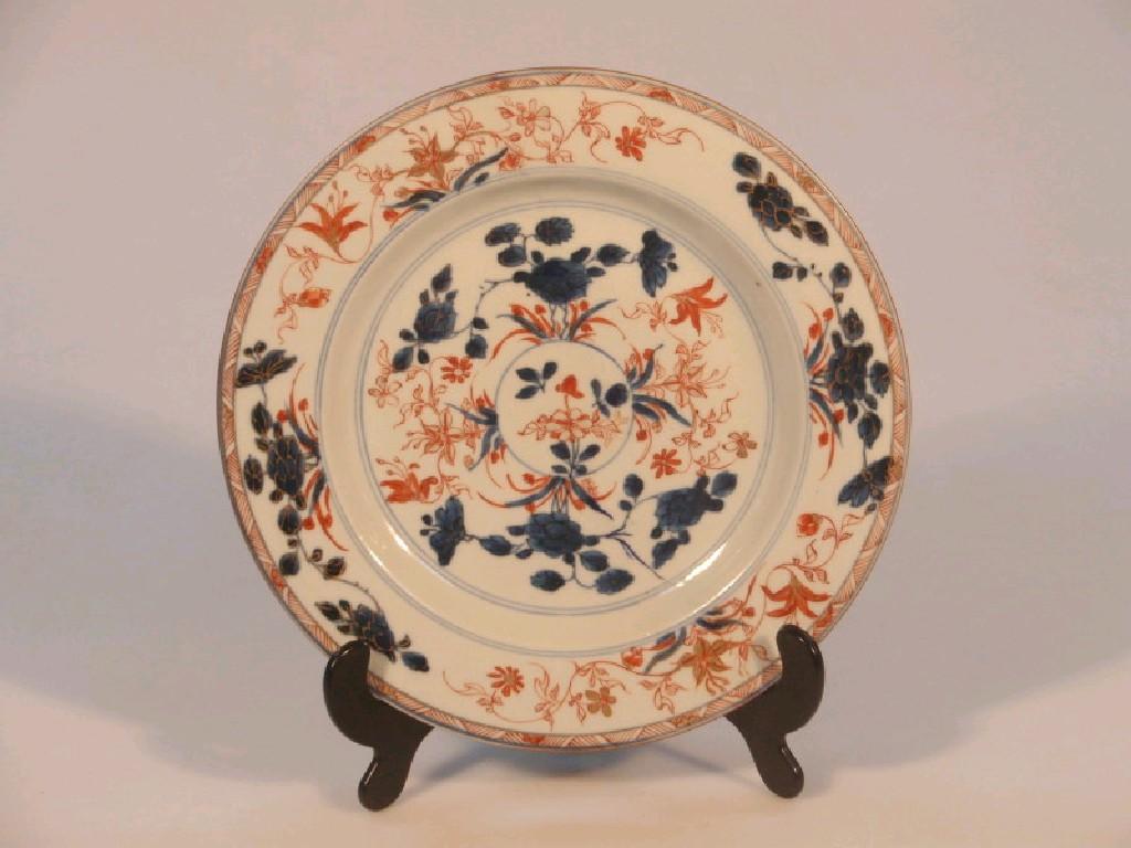 Appraisal: A Chinese Imari plate painted in underglaze blue and red