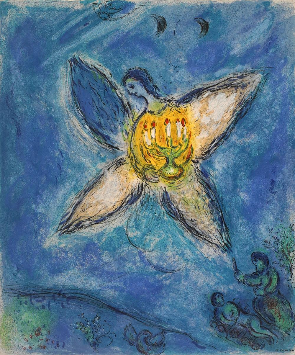 Appraisal: MARC CHAGALL - L' ANGE AU CHANDELIER ANGEL WITH CANDLESTICK