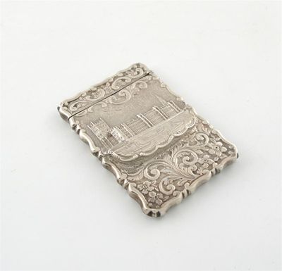 Appraisal: A Victorian embossed 'castletop' card case by George Unite Birmingham