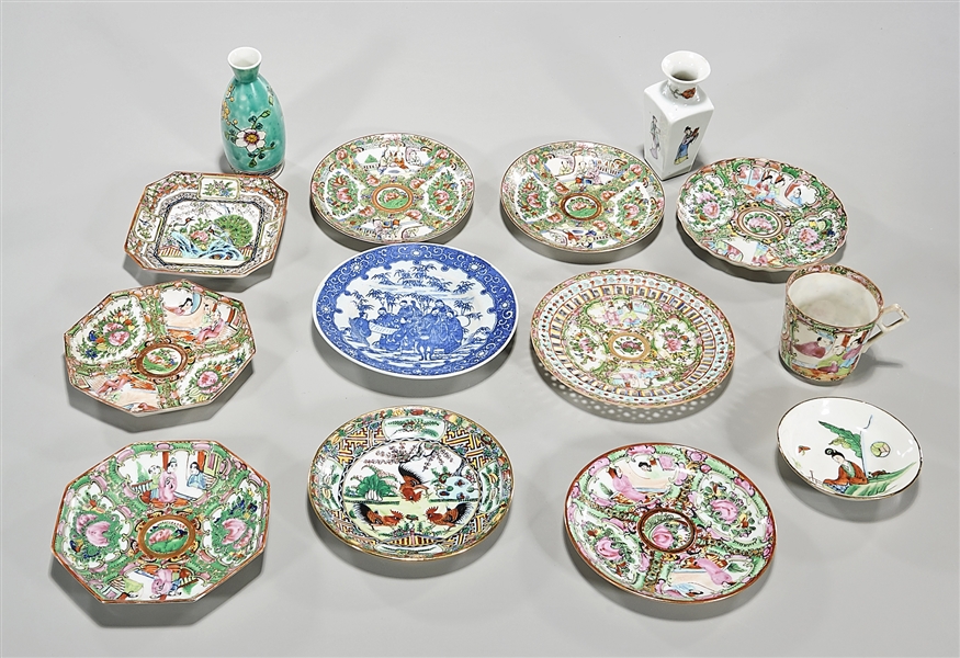 Appraisal: Chinese ceramics including enameled and blue and white D largest