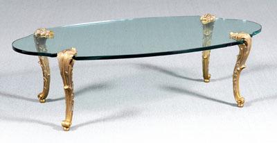 Appraisal: Fine Louis XVI style coffee table gilt bronze and glass