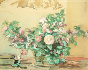 Appraisal: Attributed to Adrien Etienne Drian - - Floral still life