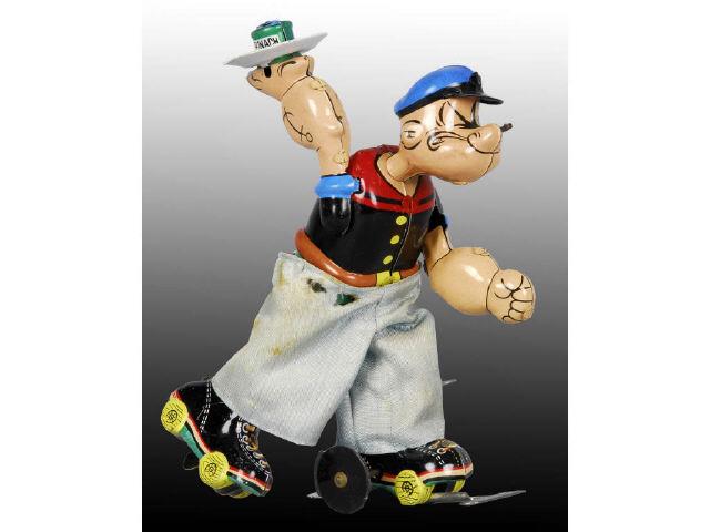 Appraisal: Linemar Popeye Wind-Up Roller Skater Toy Description Includes original box