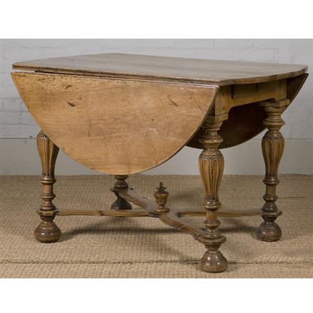 Appraisal: Dutch Baroque Walnut Drop-Leaf Table Estimate -