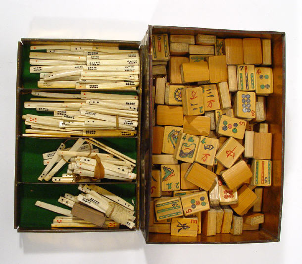 Appraisal: Mahjong set with bone markers