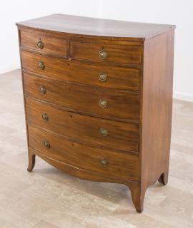 Appraisal: English Bow Front Chest of Drawers Circa s Mahogany with