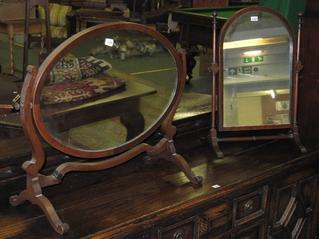 Appraisal: Two mahogany dressing mirrors