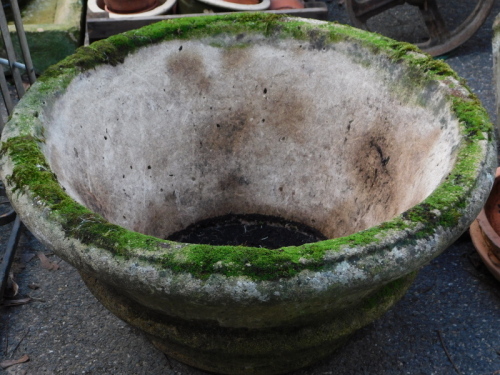 Appraisal: A reconstituted stone planter of tapering form cm diameter