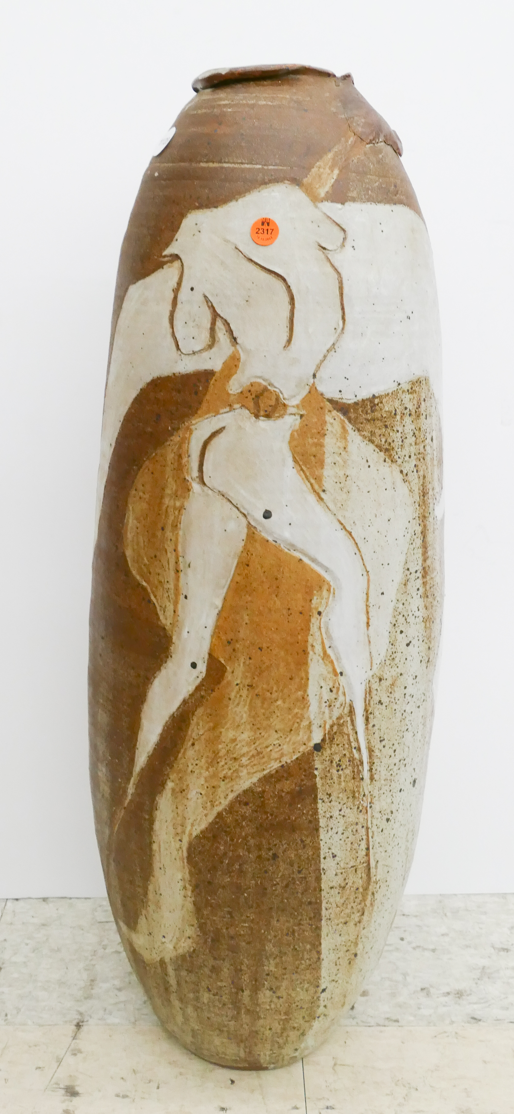 Appraisal: Midcentury Studio Pottery Torso Floor Vase- ''