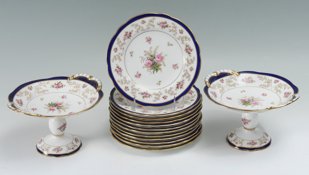 Appraisal: COALPORT CHINA DESSERT SET Set of plates '' dia and