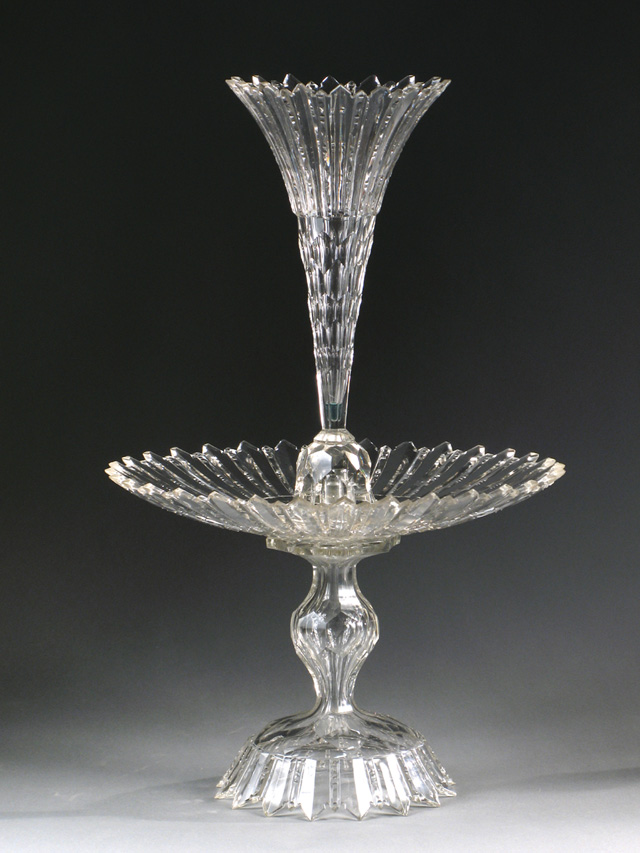 Appraisal: A GERMAN HAND CUT AND ENGRAVED CRYSTAL CAVIAR HORS D'OEUVRES