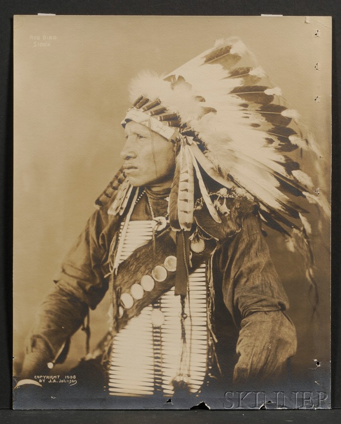 Appraisal: Photograph of Red Bird a Sioux copyright J A Johnson