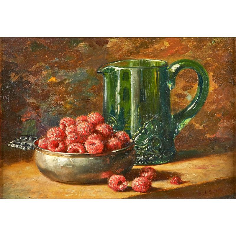 Appraisal: EMMA LEVINIA SWAN American - Oil on canvas still life