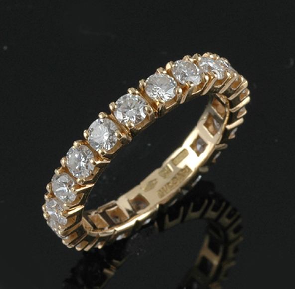 Appraisal: A full circle diamond eternity ring by Bvlgari Comprising twenty