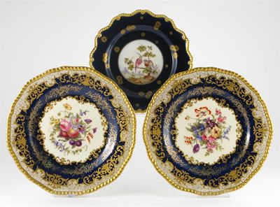 Appraisal: A pair of Coalport plates the wells painted with flowers