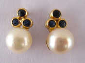 Appraisal: A pair of yellow metal tests carat gold cultured pearl