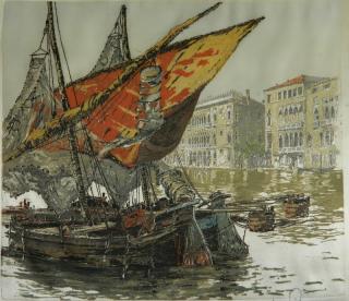 Appraisal: Hans Figura etching Hans Figura Austrian - - Venezia- etching