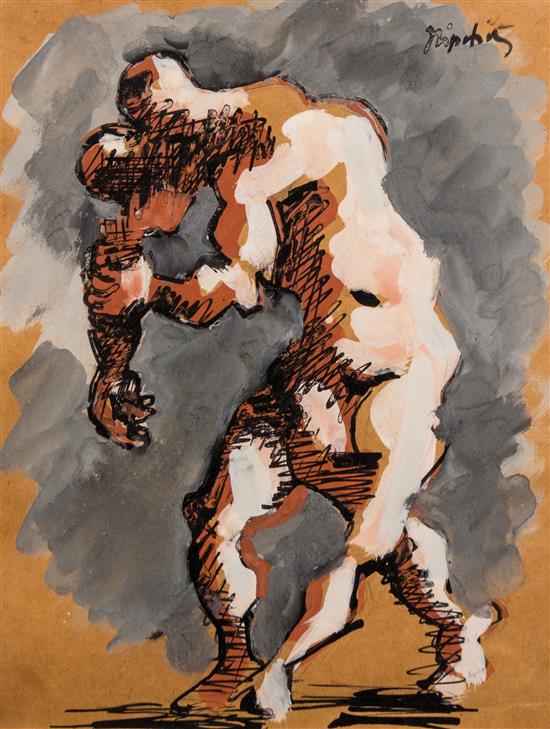 Appraisal: Sale Lot Jacques Lipchitz French - Untitled c gouache on