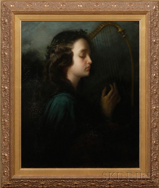 Appraisal: Louis Henri De Rudder French - Young Woman with Lyre