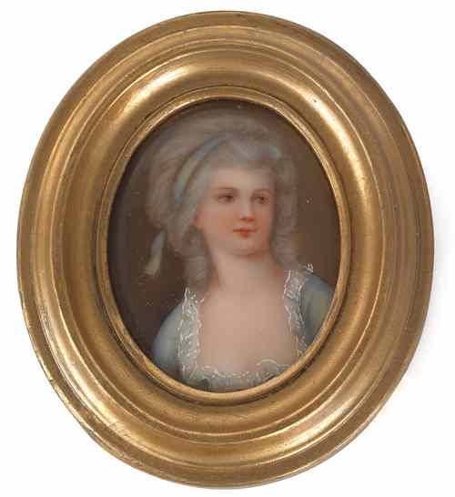 Appraisal: German miniature portrait on porcelain of a woman th c