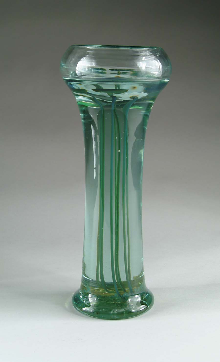 Appraisal: RARE TIFFANY AQUAMARINE VASE Exceptional Tiffany paperweight vase features lily