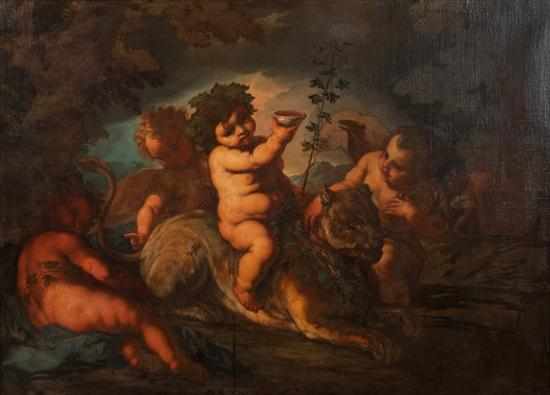 Appraisal: Neapolitan School th century Infancy of Dionysus oil on canvas