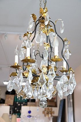 Appraisal: LOUIS XV STYLE IRON GILT METAL -LT CHANDELIERThe iron framework