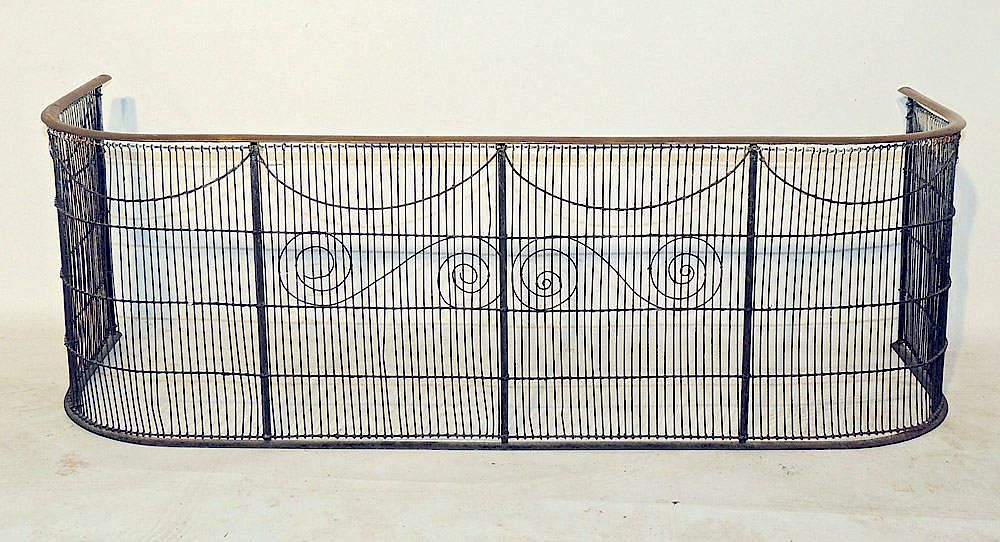 Appraisal: Brass and Wire Fireplace Screen Early th Century With a