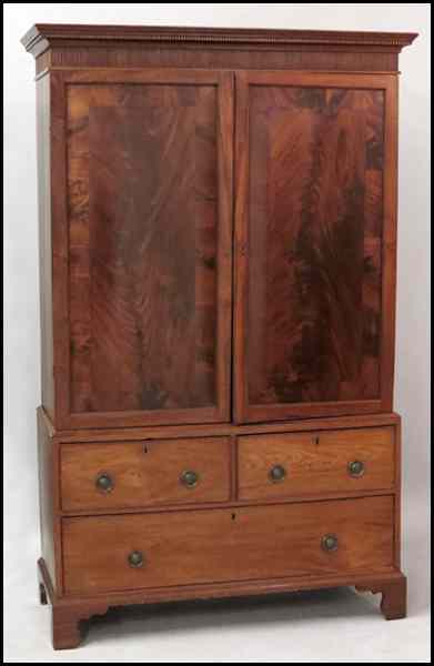 Appraisal: TH CENTURY ENGLISH MAHOGANY ARMOIRE H '' W '' D