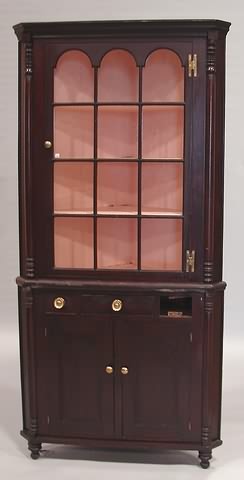 Appraisal: Mahogany two piece single light arch paneled door over a