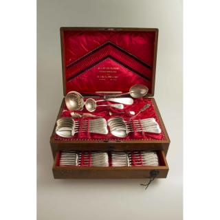 Appraisal: Schulz Fischer Sterling Flatware in Fitted Case piece Schulz Fischer