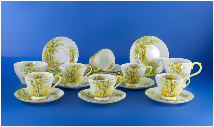 Appraisal: Shelley 's piece Tea Service 'Daffodil Time' design