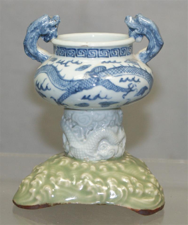 Appraisal: th c Chinese Japanese unusual porcelain vase h Estimate -