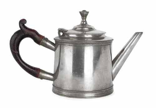 Appraisal: Philadelphia pewter teapot ca bearing the touch of William Will