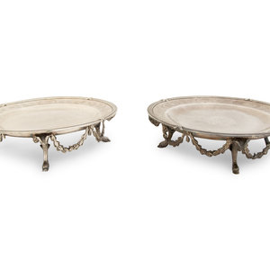 Appraisal: A Pair of Neoclassical Style French Silver Tazzas Unknown Maker